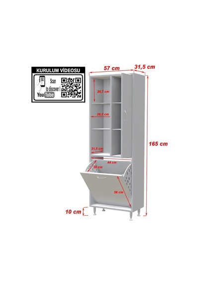 55 X 160 X32,5cm 3 Kapaklı Çok Amaçlı Mutfak Dolabı Sepetli Banyo Dolabı Oyuncak Dolabı Beyaz 55 X 160 X32,5cm 3 Kapaklı Çok Amaçlı Mutfak Dolabı Sepetli Banyo Dolabı Oyuncak Dolabı Beyaz