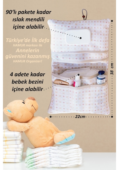 Anne Bebek Bakım Çantası Yenidoğan Alt Açma Değiştirme Düzenleyici Çantası Organizer Solid Bej