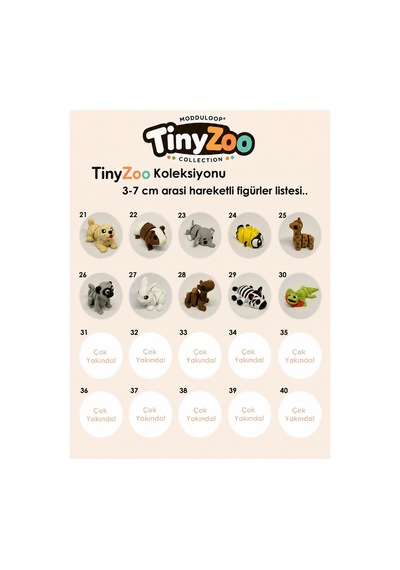 30 Lu Hareketli Hayvan Figürü Seti Eğitici Ve Eğlenceli Tinyzoo Oyuncak