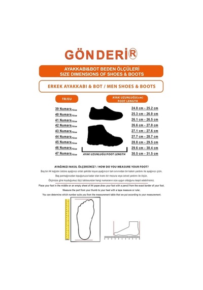 Gönderir Gön Hakiki Deri Fermuarlı Erkek Bot 01791