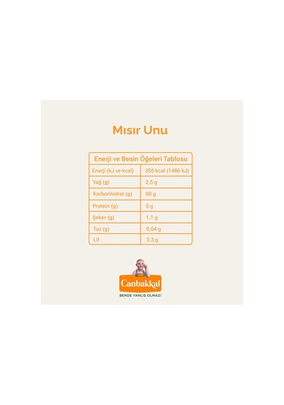 Canbakkal Mısır Unu 1 KG Katkısız Doğallıkla Geleneksel Mısır Ekmeği ve Kuymak Lezzeti
