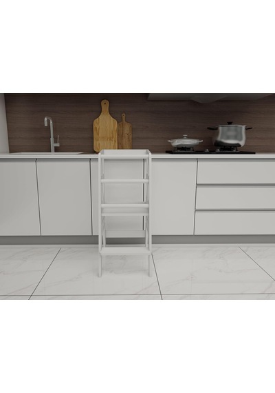 Beyaz Ahşap Çocuk Öğrenme-etkinlik Kulesi Çok Renkli