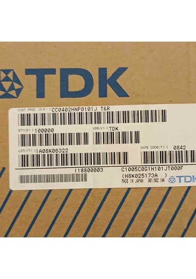 Cc0402hnp0101j T&r 100pf 402 Tdk Smd Seramik Kondansatör 715 Adet