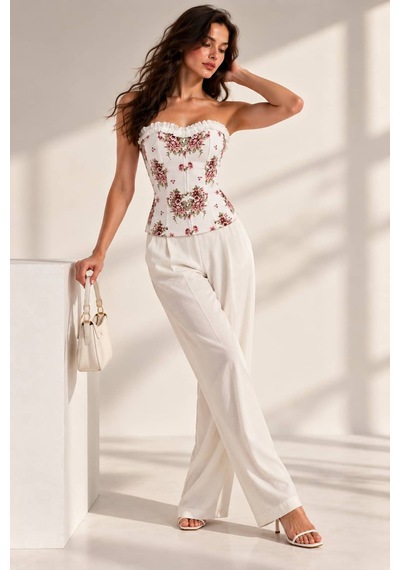 L'aura Corset Aria Bayan Korse Büstiyer Beyaz
