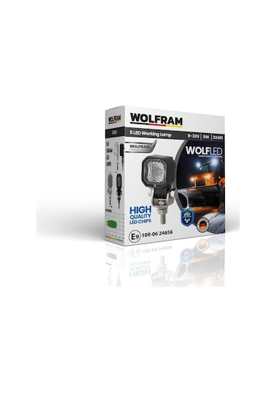 Wolfram Wolf Serisi 32401 Çalışma Lambası Kare Mini 425 Lümen Flood - Wolfram 32401