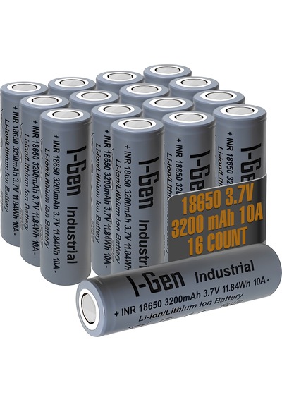 I-gen Industrial E004 Inr 18650 3.7v 3200 Mah 10a 11.84wh Li-ıon Şarjlı Pil Düz Başlı Lityum Pil 16'lı Paket I-gen133