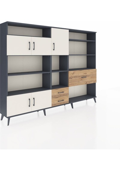 Arges Dolap 13 Raflı 3 Çekmeceli 5 Kapaklı 220x30x163 Antrasit-ay Antrasit-aytaşı/çam Arges Dolap 13 Raflı 3 Çekmeceli 5 Kapaklı 220x30x163 Antrasit-ay Antrasit-aytaşı/çam