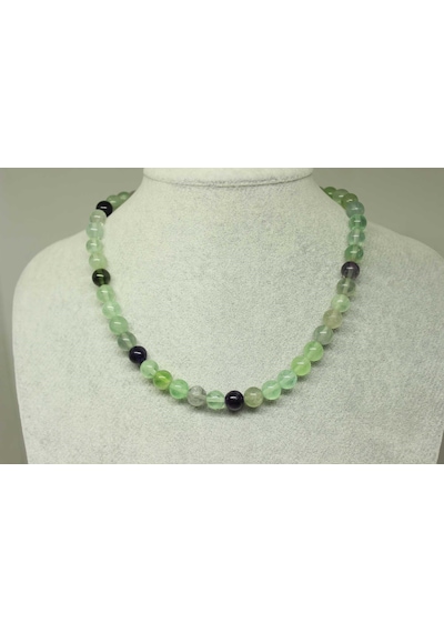 Florit Taşı Kolye 8mm (Klipsli) Kırmızı