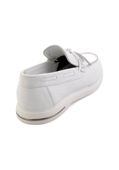 Beyaz Hakiki Deri Erkek Loafer Ayakkabı E01054428140 Beyaz