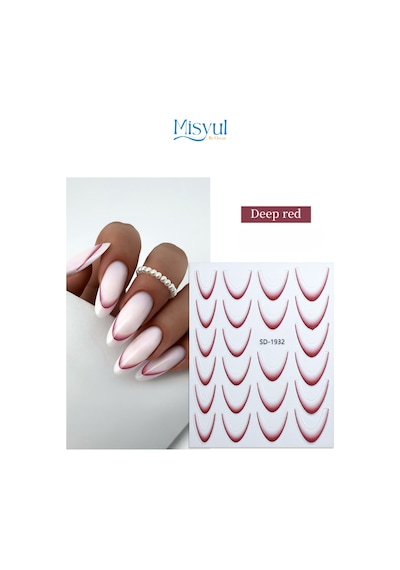 Misyul 5d Tırnak Sticker Yapışkanı Renkliden Şeffafa Gradyan 23 Parça Karışık Renk Mıs-3517
