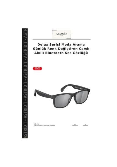 Delux Serisi Moda Arama Günlük Renk Değiştiren Camlı Akıllı Bluetooth Ses Gözlüğü