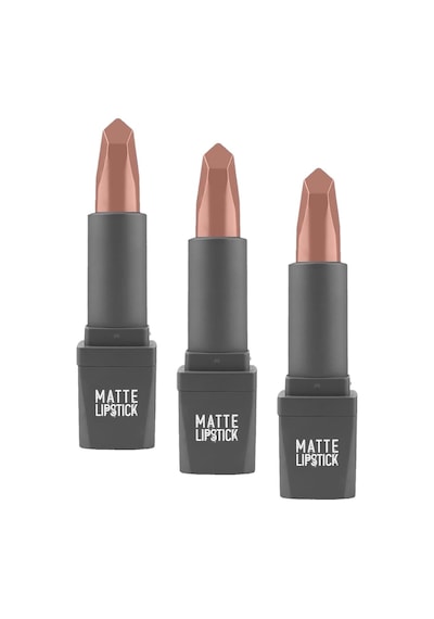 Tr Yoğun Renk Veren Uzun Süre Kalıcı Nemlendirici Kadifemsi Mat Ruj - Matte Lipstick 402 Nude 3 Paketi Genel