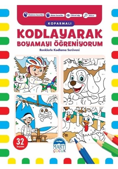 Kodlayarak Boyamayı Öğreniyorum 2 - Kopartmalı- Martı Yayınları