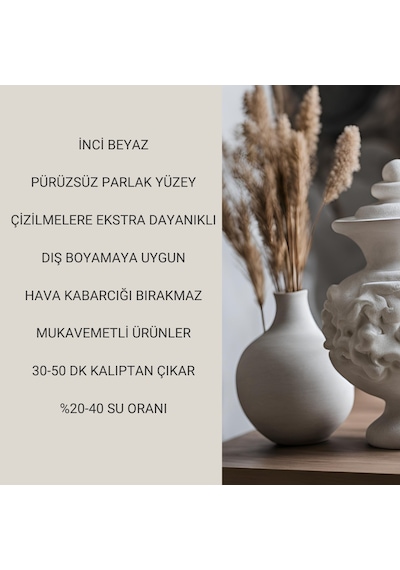 Taş Tozu Hobi Harcı Seramik Tozu Heykel Mumluk Saksı Yapımı Ultra Sert Mukavemet İnci Beyazı 5 Kg