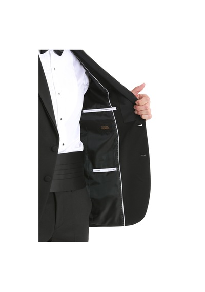 Hatemoğlu Siyah Slim Fit Desenli Çıkma Sivri Yaka Klasik Damatlık 33122125t004 991 Siyah