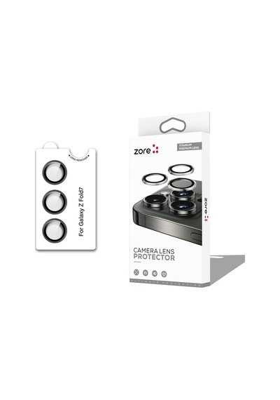 Vendas Samsung Uyumlu Galaxy Z Fold 7 Zore Cl-12 Premium Safir Parmak Izi Bırakmayan Anti-reflective Lens Koruyucu Siyah