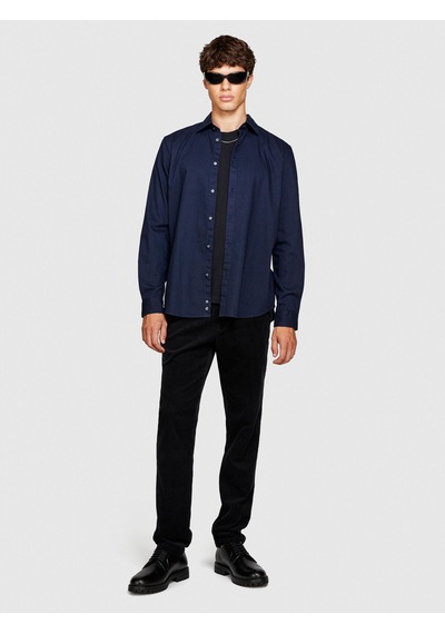 Sisley %100 Koton Slim Fit Fitilli Kadife Pantolon Erkek Siyah T-shirt - 323a4sfrsf03d
