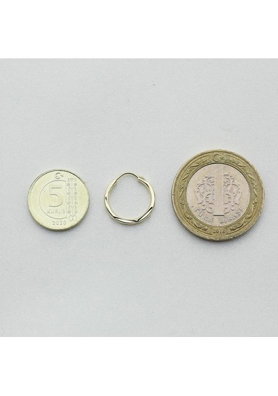 Altın Kalemli Halka Küpe Çapı: 1.50cm Sarı Altın