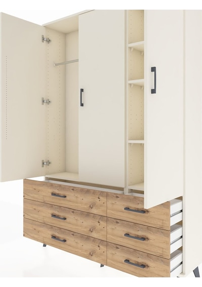 Arges Dolap 5 Raflı 6 Çekmeceli Tek Askılı 132x30x195 Aytaşı-aytaşı/çam Aytası/atlas Çam Arges Dolap 5 Raflı 6 Çekmeceli Tek Askılı 132x30x195 Aytaşı-aytaşı/çam Aytası/atlas Çam