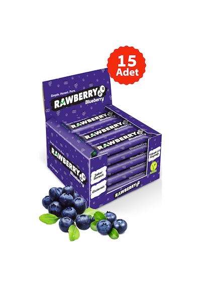 Rawberry Blueberry Şeker Ilavesiz Vegan Glütensiz Kuruyemiş Bar 1