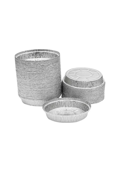Fırına Girebilir 13x3cm Alüminyum Künefe Kabı 100'lü Kapaksız Yuvarlak Folyo Kap Çok Renkli