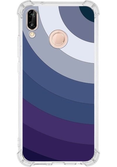 Huawei P20 Lite Uyumlu Köşe Korumalı Renk Cümbüşü E Tasarımlı Şeffaf Silikon Kılıf
