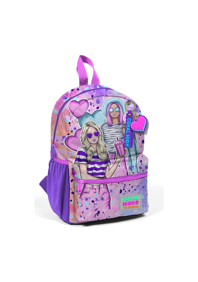 Minik Yuva Sırt Çantası Pembe Mor Fashion Girl Desenli İki Bölmeli 23555