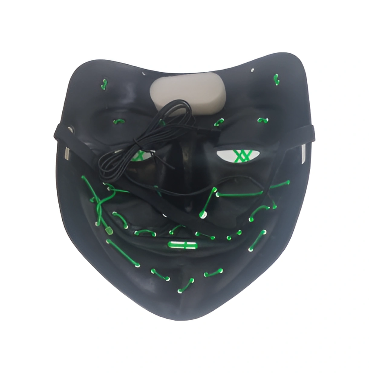 Halloween Cadılar Bayramı Maske Işıklı Pilli Yeşil Telli Korku Maskesi Diğer