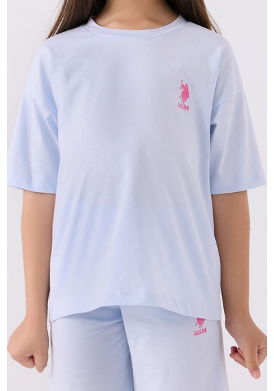 U.S. Polo Assn. U.s. Polo Assn Kız Çocuk Mavi Bermuda Takım Us1848-c-v35 Mavi