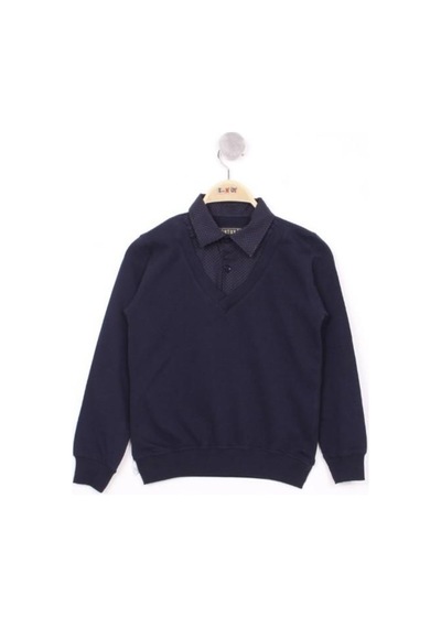Toontoy Kids Toontoy Erkek Çocuk Gömlek Yaka Okul Sweatshirt Lacivert Toontoy Kids Toontoy Erkek Çocuk Gömlek Yaka Okul Sweatshirt Lacivert