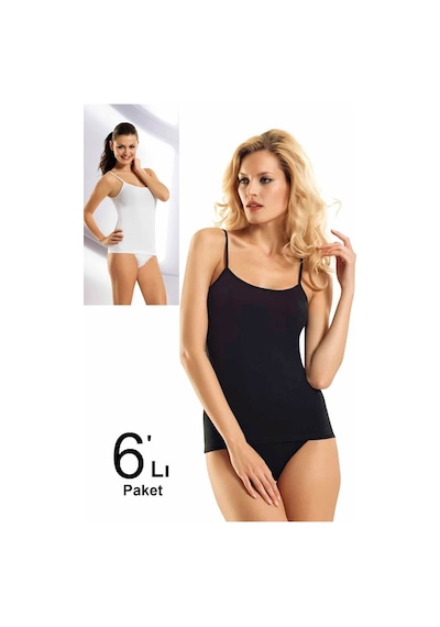 Namaldı 6'lı Paket Ip Askılı Kadın Atlet Karışık Renk
