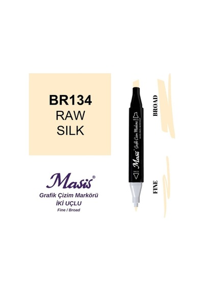 Çift Uçlu Marker Grafik Çizim Kalemi 134 Ham İpek