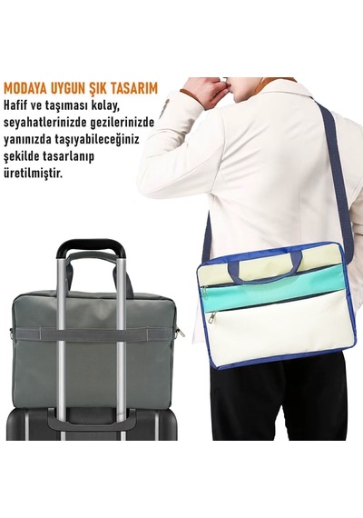 Microcase Apple İpad Air 13 2026 İle Uyumlu Tablet Macbook Laptop Tablet Çantası 2 Bölmeli Al4821 Krem