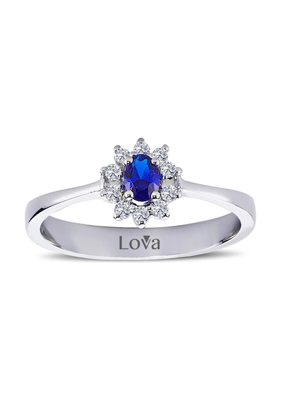 Lova Pırlantalı Oval Safir Anturaj Yüzük - 1050243