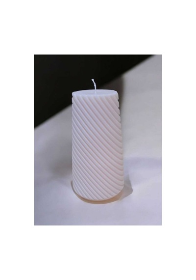 Spiral Desenli Silindir Soya Mum Doğal El Yapımı Pembe - 714839259 Pembe