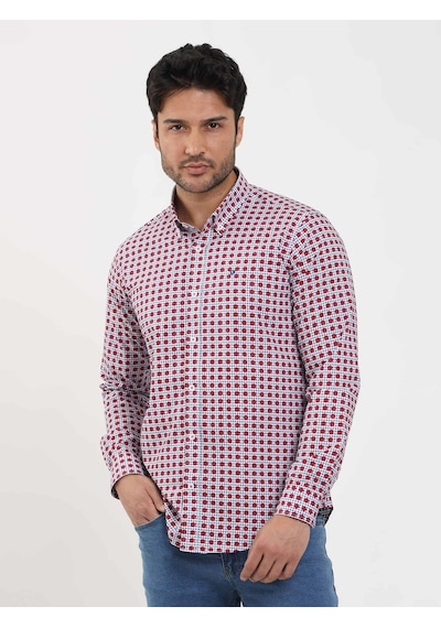 Dufy Kırmızı Erkek Slim Fit Puantiyeli Brent Düğmeli Yaka Uzun Kol Gömlek - 104344-kırmızı Kırmızı Dufy Kırmızı Erkek Slim Fit Puantiyeli Brent Düğmeli Yaka Uzun Kol Gömlek - 104344-kırmızı Kırmızı