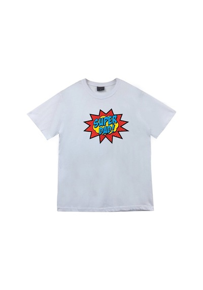 Stoned&Fame Unisex Beyaz Super Dad T-shirt Beyaz
