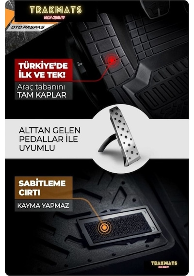 Citroen C3 Aircross 2020 Universal Oto Paspas 4d Havuzlu Yeni Üretim Siyah Adk