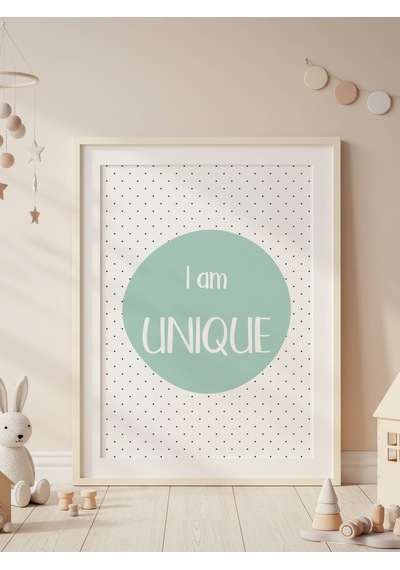 I Am Unique Dijital Baskı Poster Yeşil Çerçevesiz