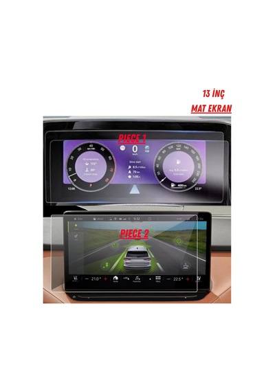 Skoda Kodiaq 2025-2026 Hayalet Ekran Ve Multimedya Uyumlu Set Mat Ekran Koruyucu