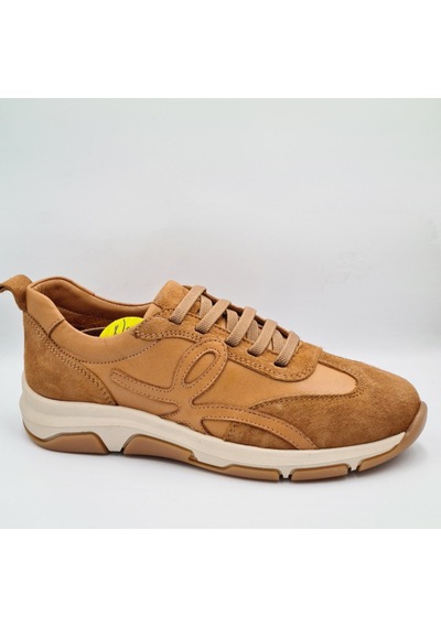 Mammamia D26ya-3575 Taba Renk Hakiki Deri Lastik Bağcıklı Kadın Günlük Casaul Sneaker Ayakkabı Taba