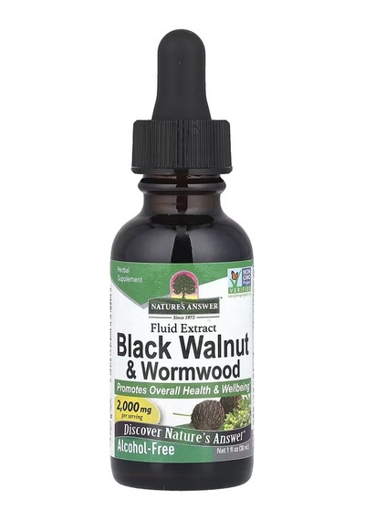 Black Walnut & Wormwood, Liquid Extract, Alcohol-free, 2000 Mg, 1 Fl Oz 30 Ml