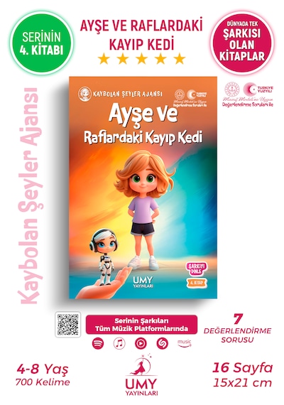 Umy Yayınları Ayşe Ve Raflardaki Kayıp Kedi - Dostluk, Analitik Düşünce Ve Dikkat Geliştiren Çocuk Kitabı