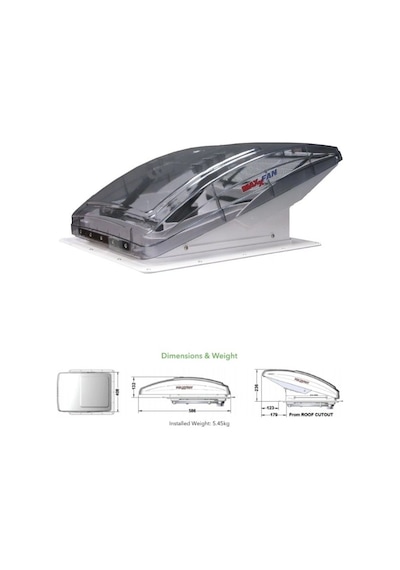 Maxxfan Deluxe 7500k Karavan Tavan Fanı Yağmur Koruması, Tint Clear, Güçlü Havalandırma Diğer