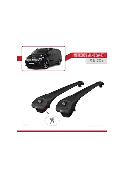 Mercedes Viano W447 2015 Ve Sonrası İle Uyumlu Ace-1 Ara Atkı Tavan Barı Siyah