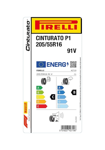 Pirelli 205/55 R16 91V P1 Cinturato PC01 Yaz Lastiği 2024