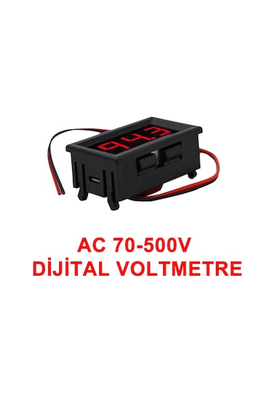 Alkatronik-0.56' Ac 70-500V Dijital Kırmızı Voltmetre İki Telli Panel Tip