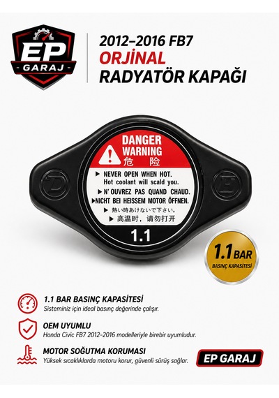 Honda Cıvıc Fb7 2012 2016  Radyatör Kapağı 1.1 Bar