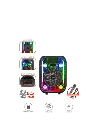 Torima D66 Kablolu Mikrofonlu Bluetooth Hoparlör