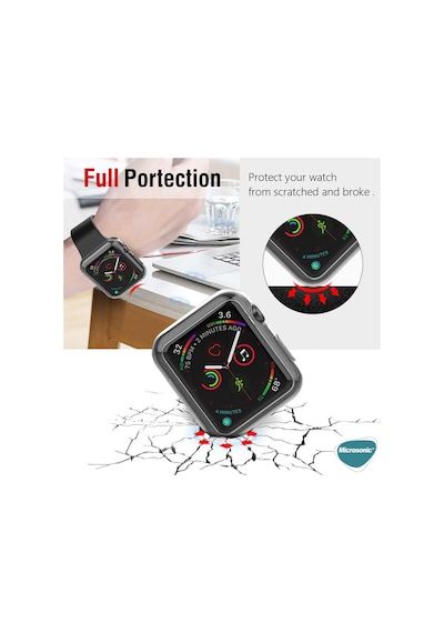Microsonic Apple Uyumlu  Watch Series 8 45mm Kılıf 360 Full Round Soft Silicone